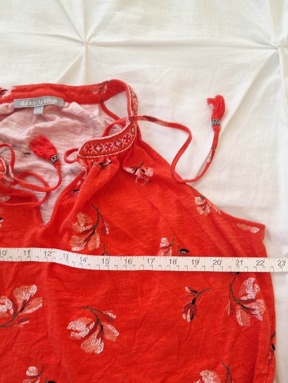 Floral Boho Halter Neck Keyhole Top 100% Cotton - Picture 5 of 6